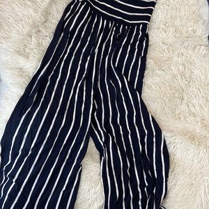 Strapless jumper navy blue and white